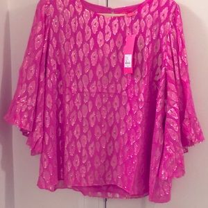 Lilly Pulitzer Francis Silk Top XL NWT
